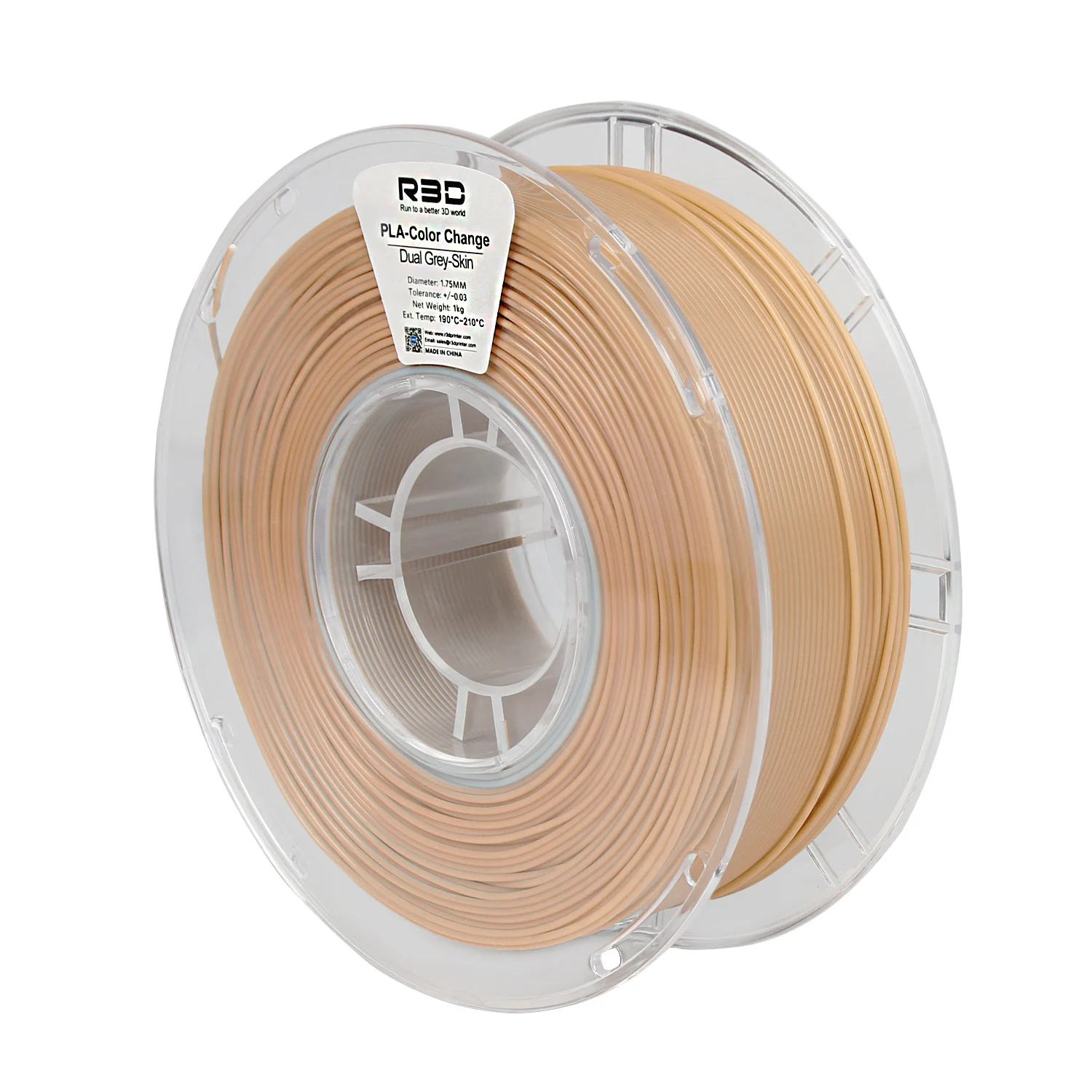 

R3D PLA dual grey skin Filament Dual color 1.75mm 1kg ±0.02mm A roll of filament comes in two colorsSpool 3D Printing Material