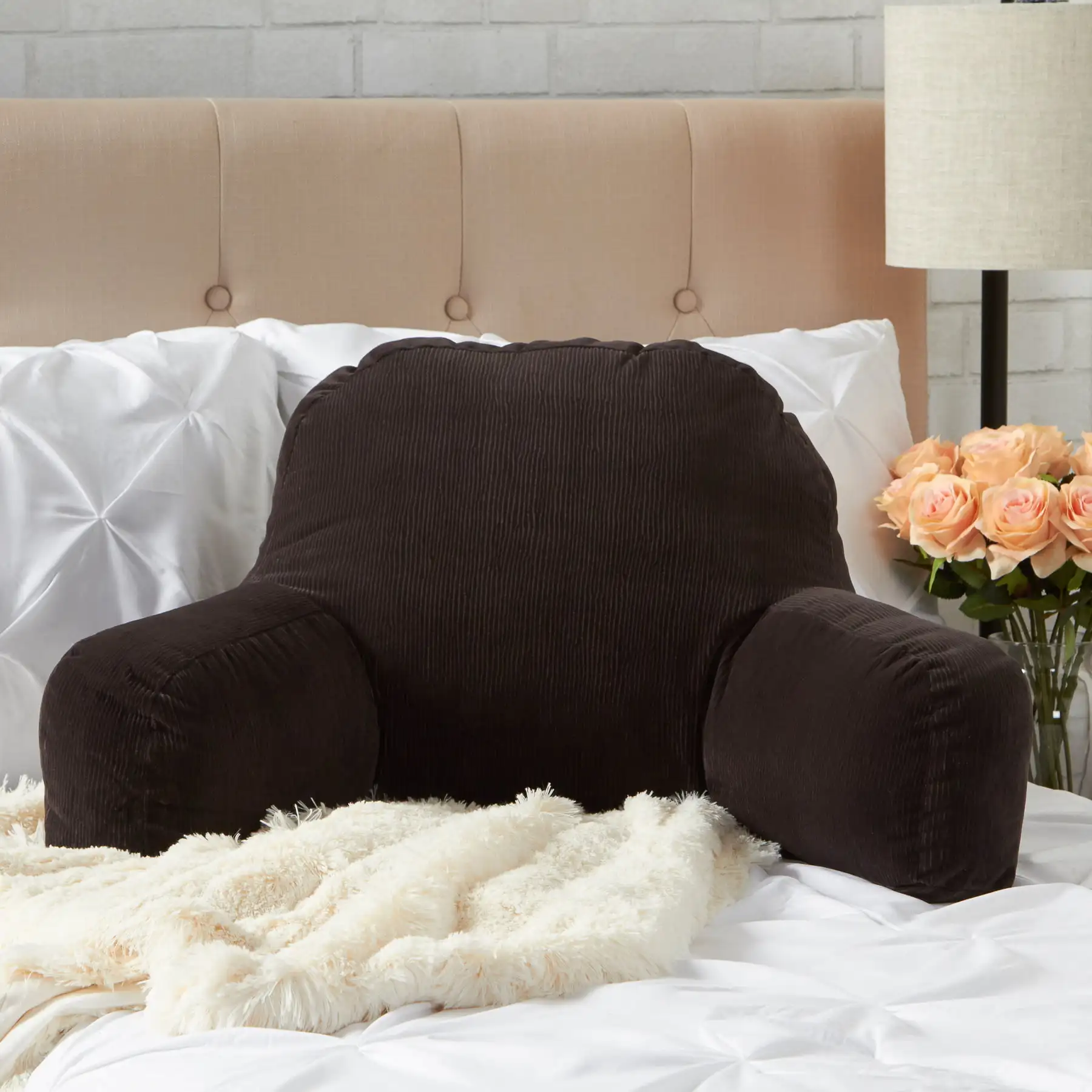 

Charcoal Corduroy Microfiber Omaha Bed Rest Pillow