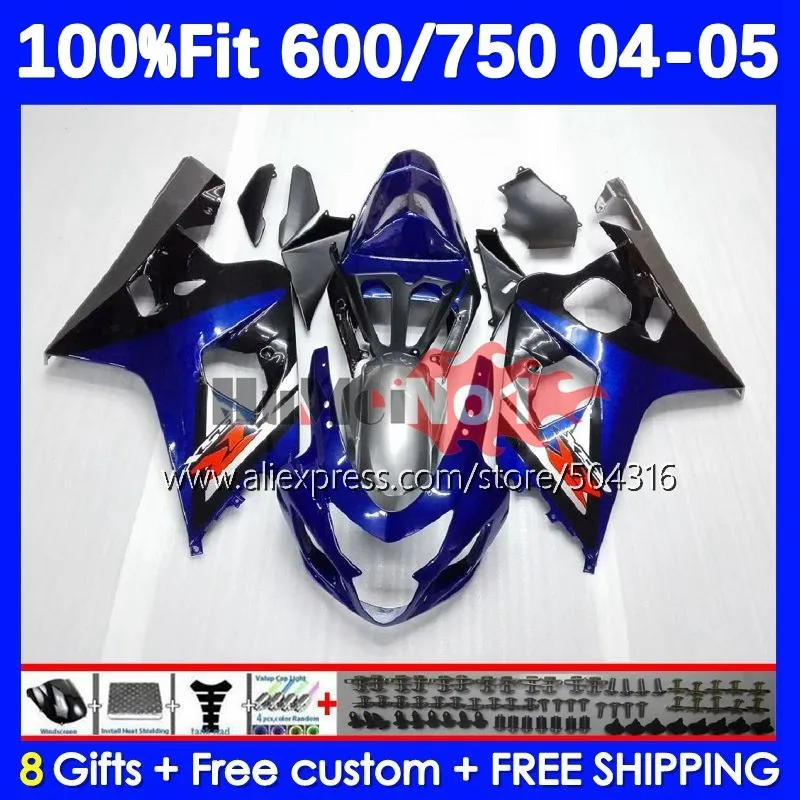 

OEM Bodys для SUZUKI GSXR 750 600 CC K4 GSX-R600 15No.6 GSXR-750 GSXR600 GSXR750 04 05 2004 2005 инъекция обтекатель желто-синий