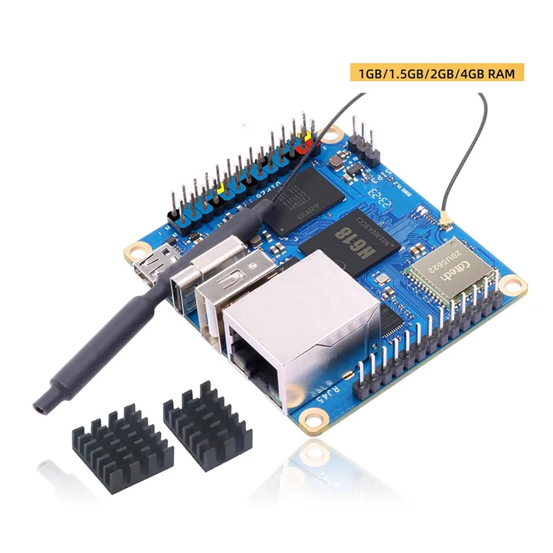 Макетная плата 1 Гб + радиатор H618 WiFi5 BT 5 0 Gigabit LAN для Android 12 Debian12 Ubuntu22.04 Orange Pi Zero 3