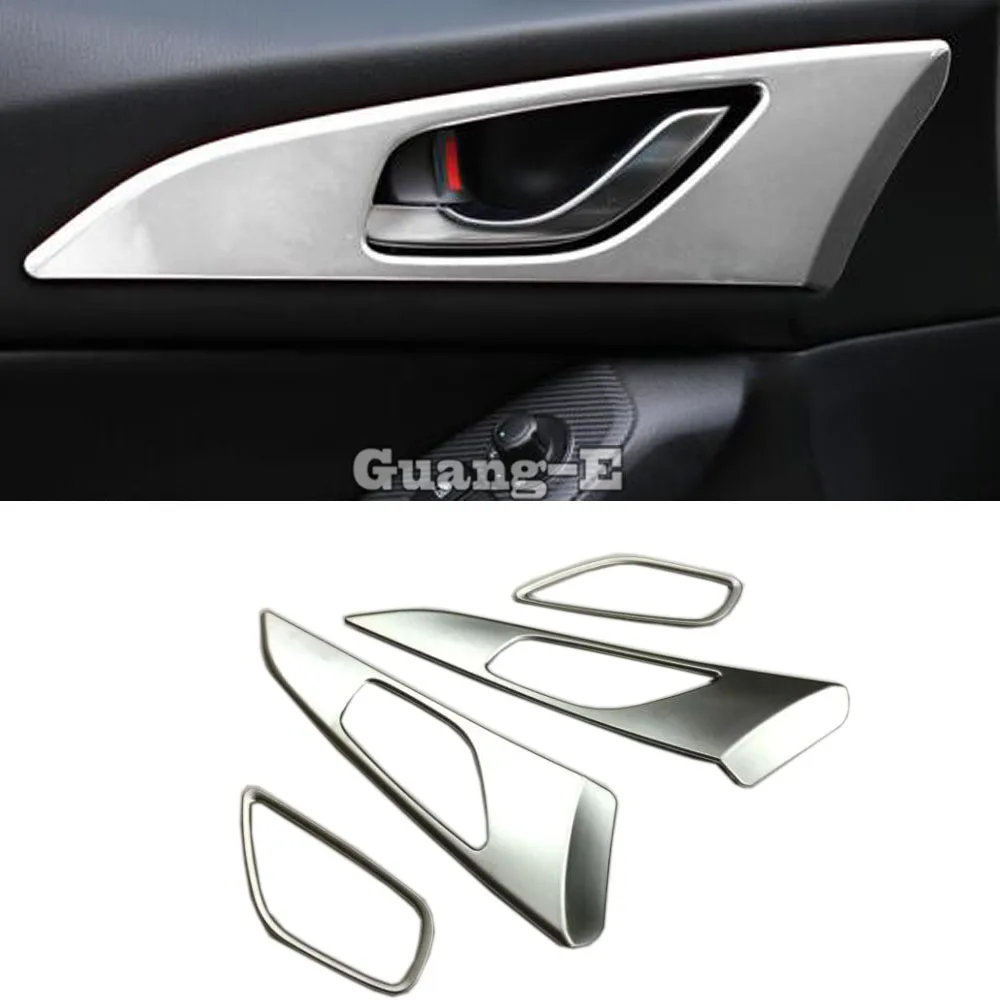 

For Mazda 3 Axela M3 2014 2015 2016 2017 2018 2019 Cover Detector Stick Trim Car Door Inner Built Handle Bowl Armrest Lamp 4pcs