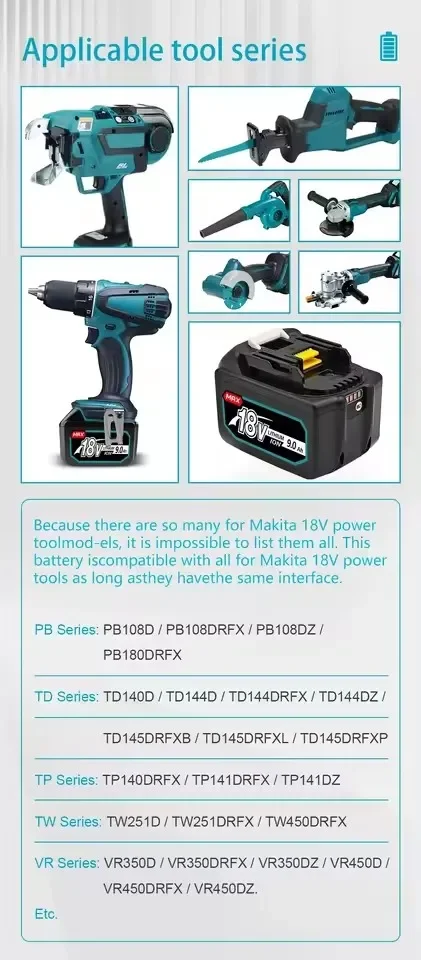 Литиевая аккумуляторная батарея со светодиодным индикатором высокой емкости