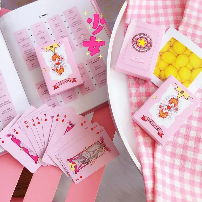 

Cute Cartoon Kawaii SAKURA Kuromi Mini Playing cards Entertainment games Playing cards Collection Gift Toys