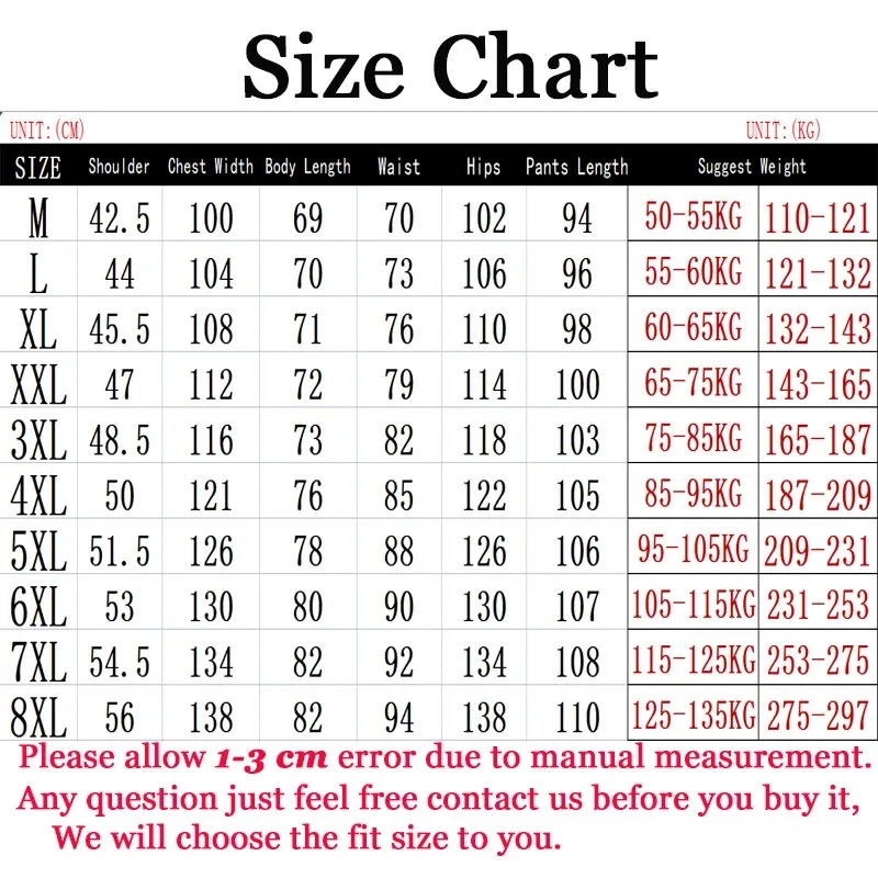 Men Set Large Size Fashion New Suit Sweatshirt Sweatpants Men's Set Male Tracksuit  Jacket 6XL 7XL 8XL Men Clothing