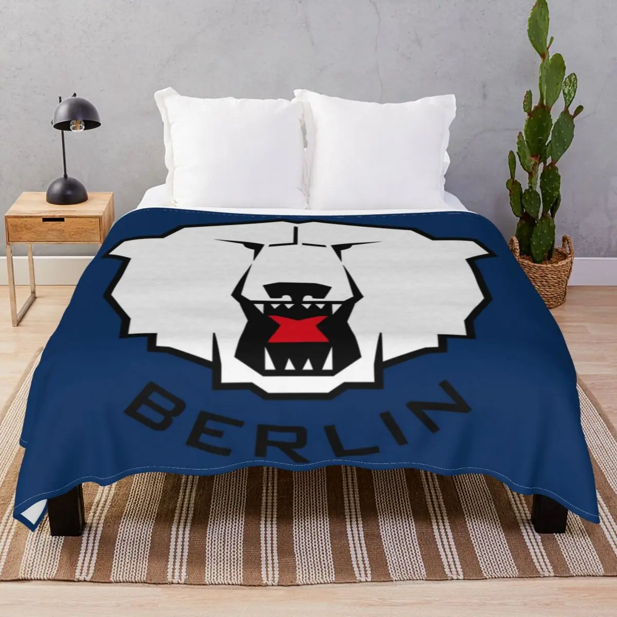 Eisbaren Berlin Blanket Flannel Plush Print Multifunction Throw Blankets for Bed Home Couch Camp Cinema