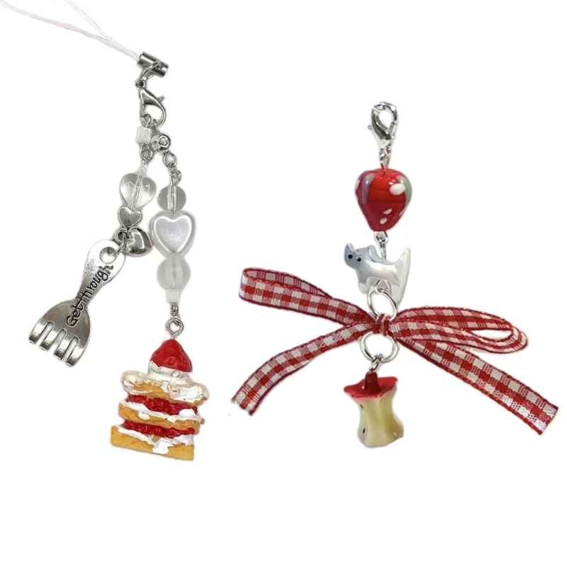 95AB телефон подвеска брелок с кристаллами из бисера женский десерт кулон