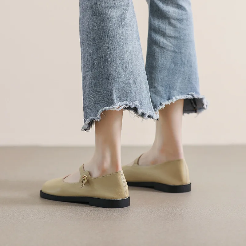 Kpop Girls' Shoes Flat Mary Jane Shoes Plus Size Soft Bottom Round Toe Shoes Women's Retro Brand Designer Platform Women's Shoes