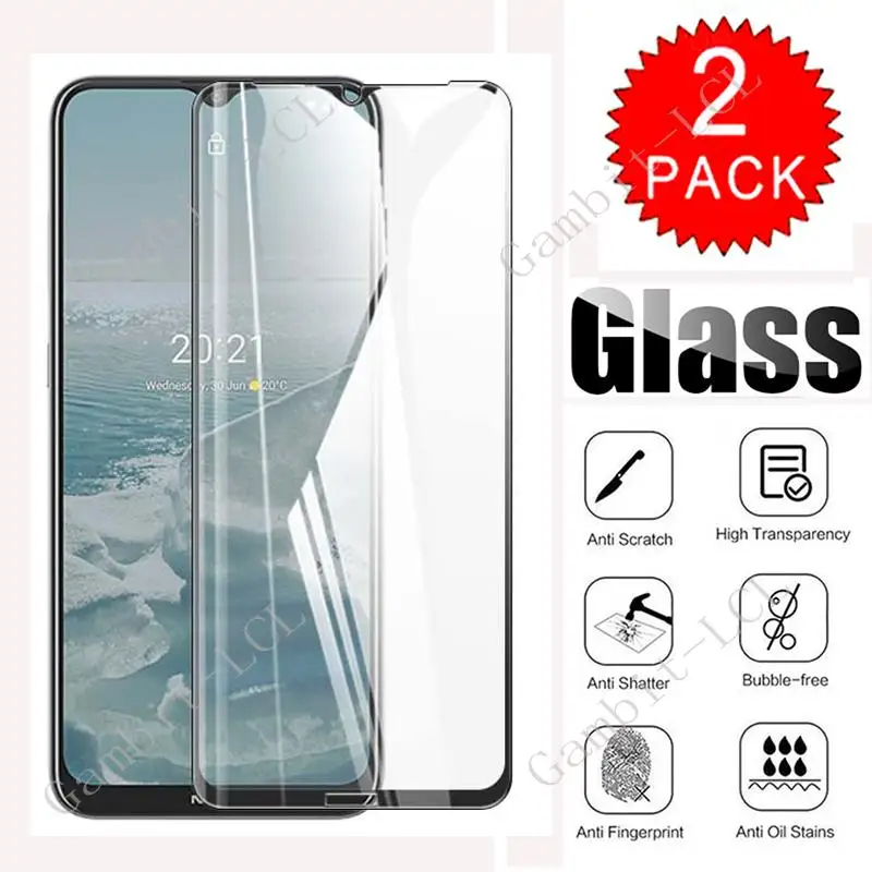 

2PCS 9H HD For Nokia 1.4 6.52" Screen Protector Full Glue Tempered Glass Protective Cover Film On Nokia1.4