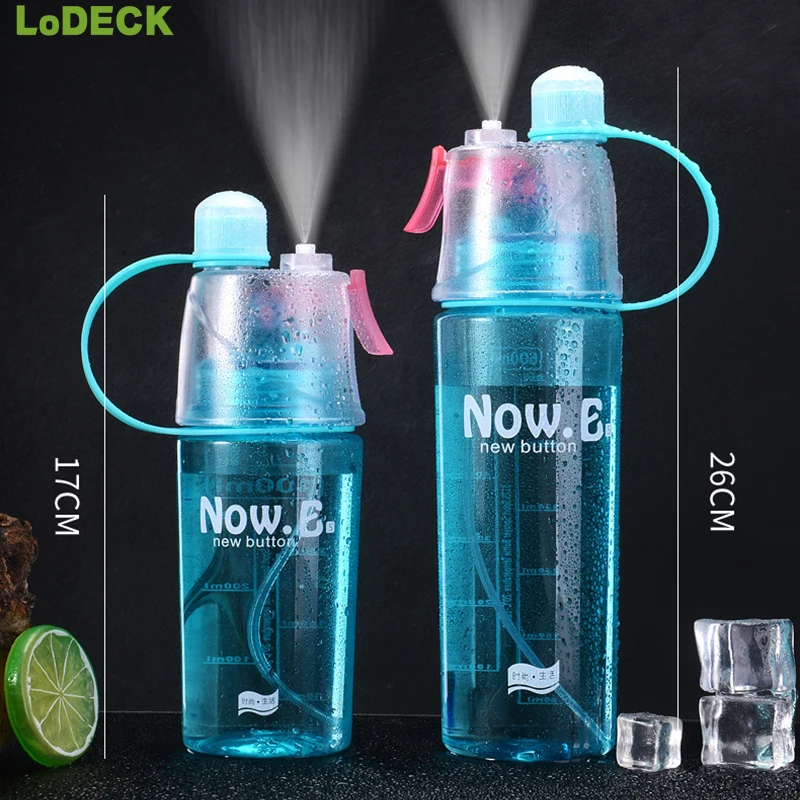 

Portable Travel Leakproof Drink Mug For Outdoor Run Sport 400/600ml Spray Water Bottle Summer Cool Kettle Plastic BPA Free Cup