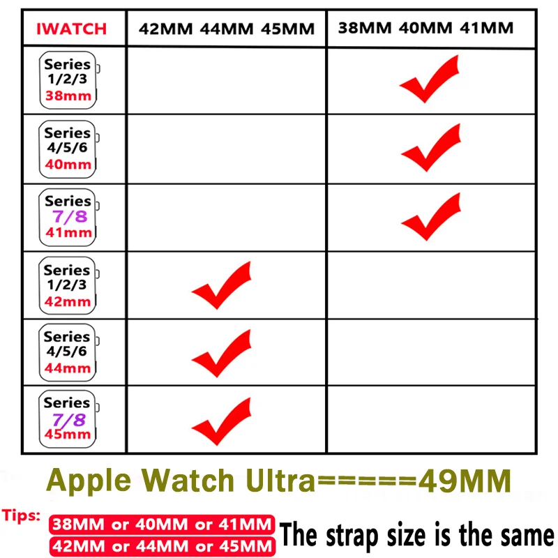 Sport Band For Apple Watch 8 7 Series 44MM 45MM Soft Silicone Rubber Watchband Strap For iWatch 6 5 4 3 2 1 42MM 49MM Bracelet