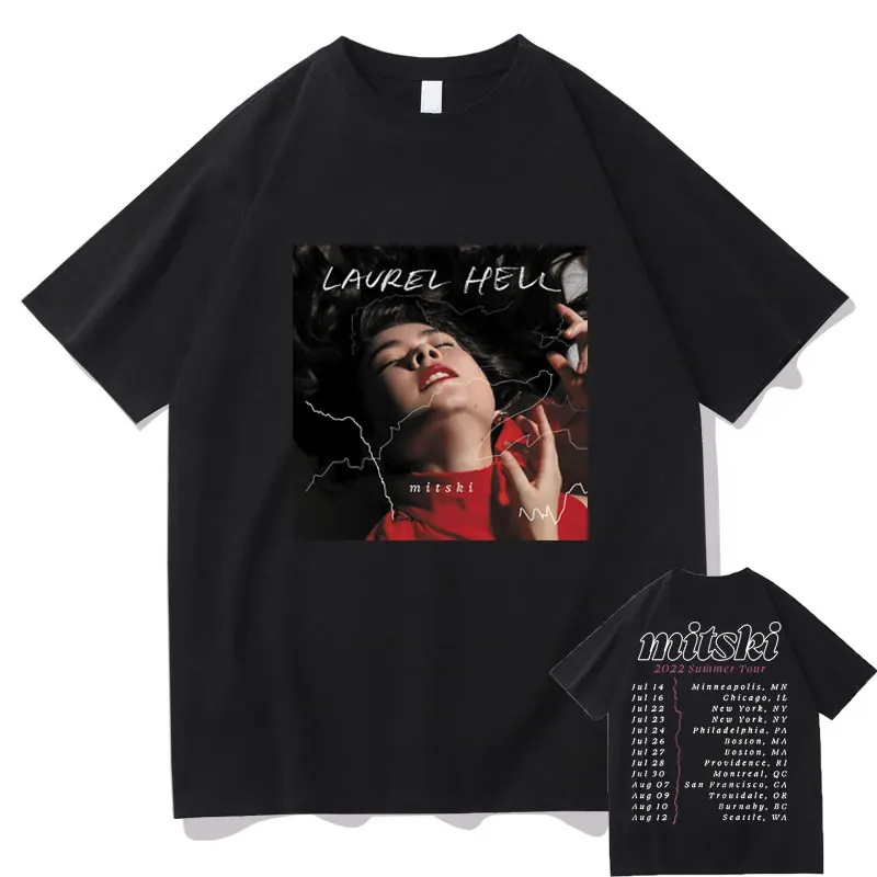 

Singer Mitski Laurel Hell Poster Music Album Double Sided Print T-shirt Men Women Fashion 100% Cotton Tshirt Man Tees Streetwear