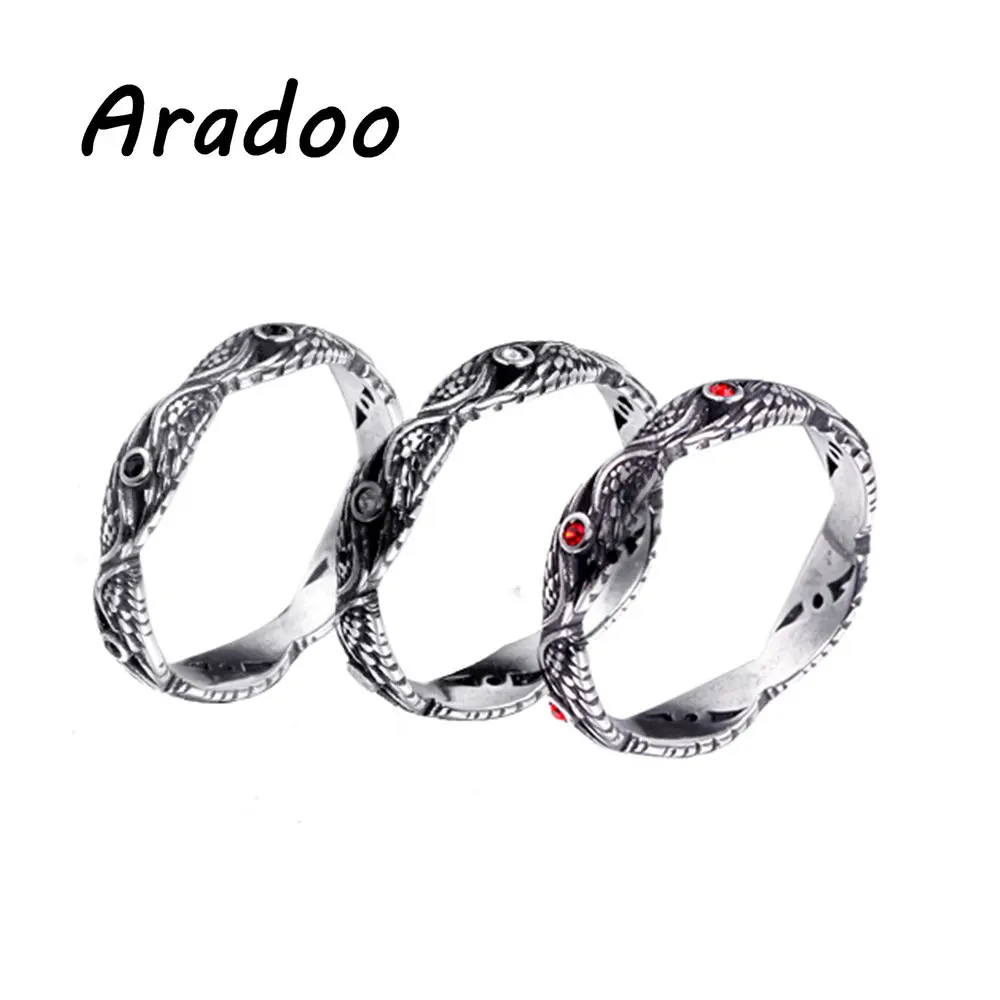 

Vintage Titanium Steel Feather Ring Light Luxury Zircon Casting Ring Stainless Steel Ring Jewelry Gift