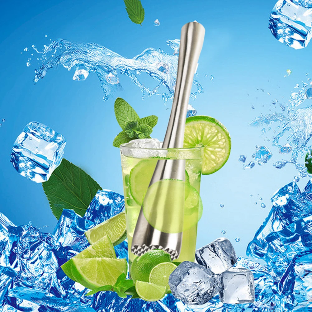 

1Pcs Stainless Steel Cocktail Muddler Long Drink Stirrer Bartender Spoon Cocktails Gadgets