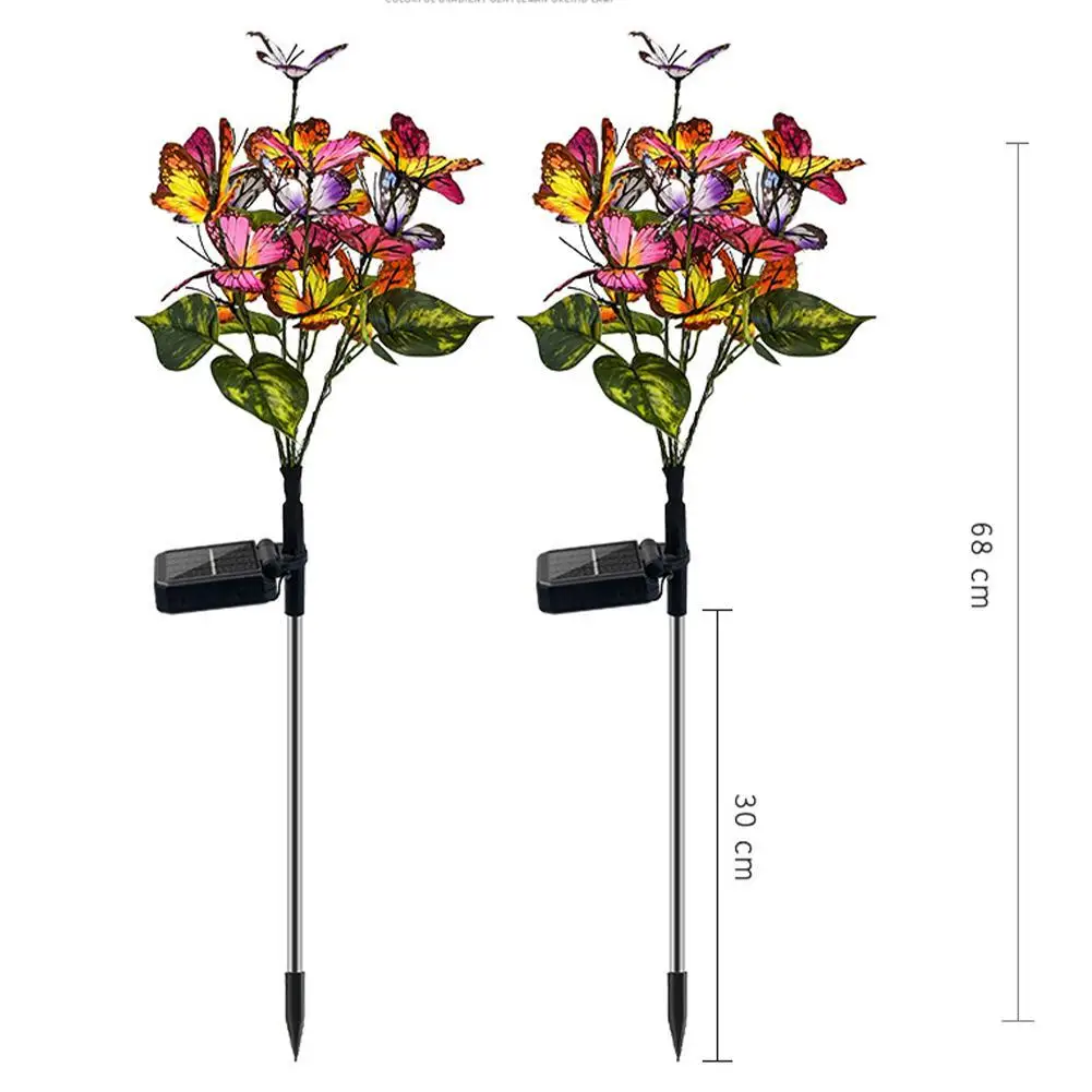 

2 Pcs Outdoor Solar Lights Solar Garden Stake Lights Waterproof Solar Solar Butterfly Lights for Patio Yard Pathway Garden Decor
