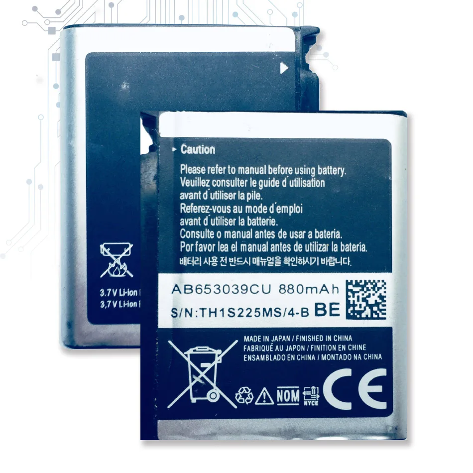 

AB653039CU для Samsung S7330 F609 E958 U900 U800E U808 E950 U908E S3310 880 мАч