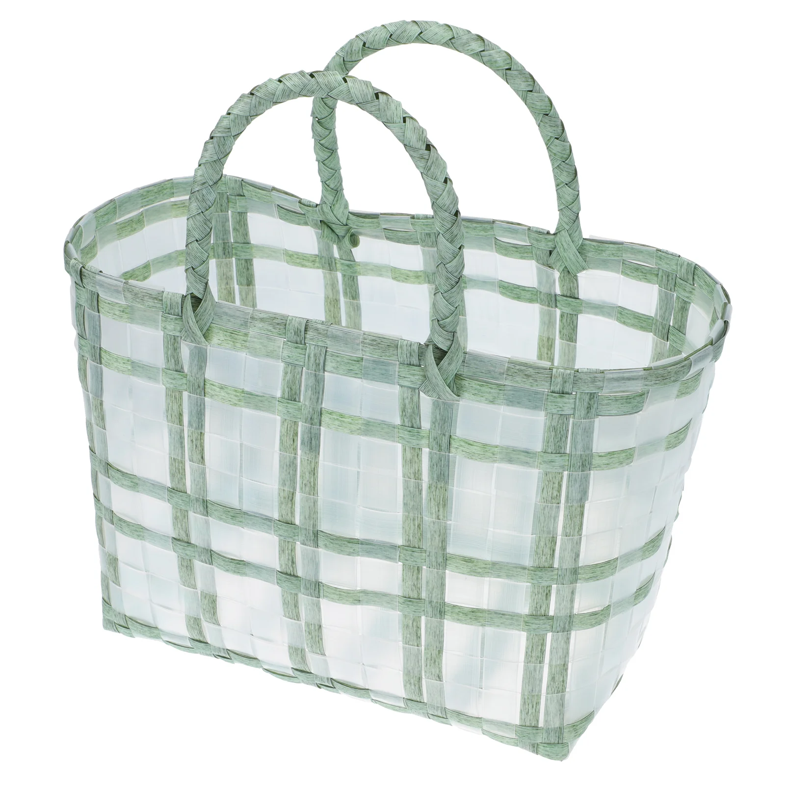 

Shopping Basket Plastic Women Handbags Casual Beach Hand-woven Storage Container