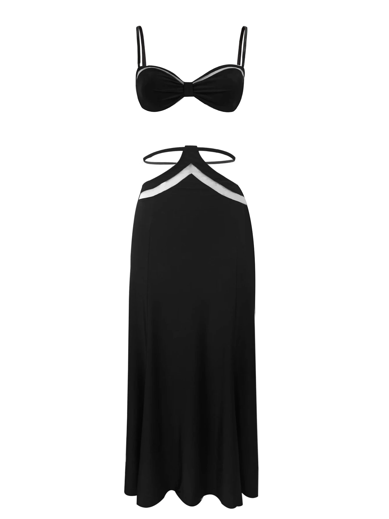 Новинка 2024 Соблазнительный комплект из 2 предметов женское платье на бретельках