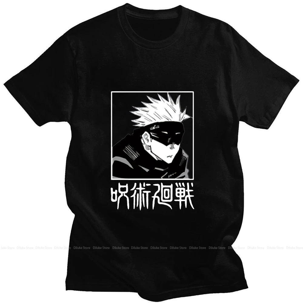 

Anime Jujutsu Kaisen Itadori Yuji High Street Classic Comic Print Summer Short-sleeved Thin 100% Cotton Loose Casual Man T-shirt