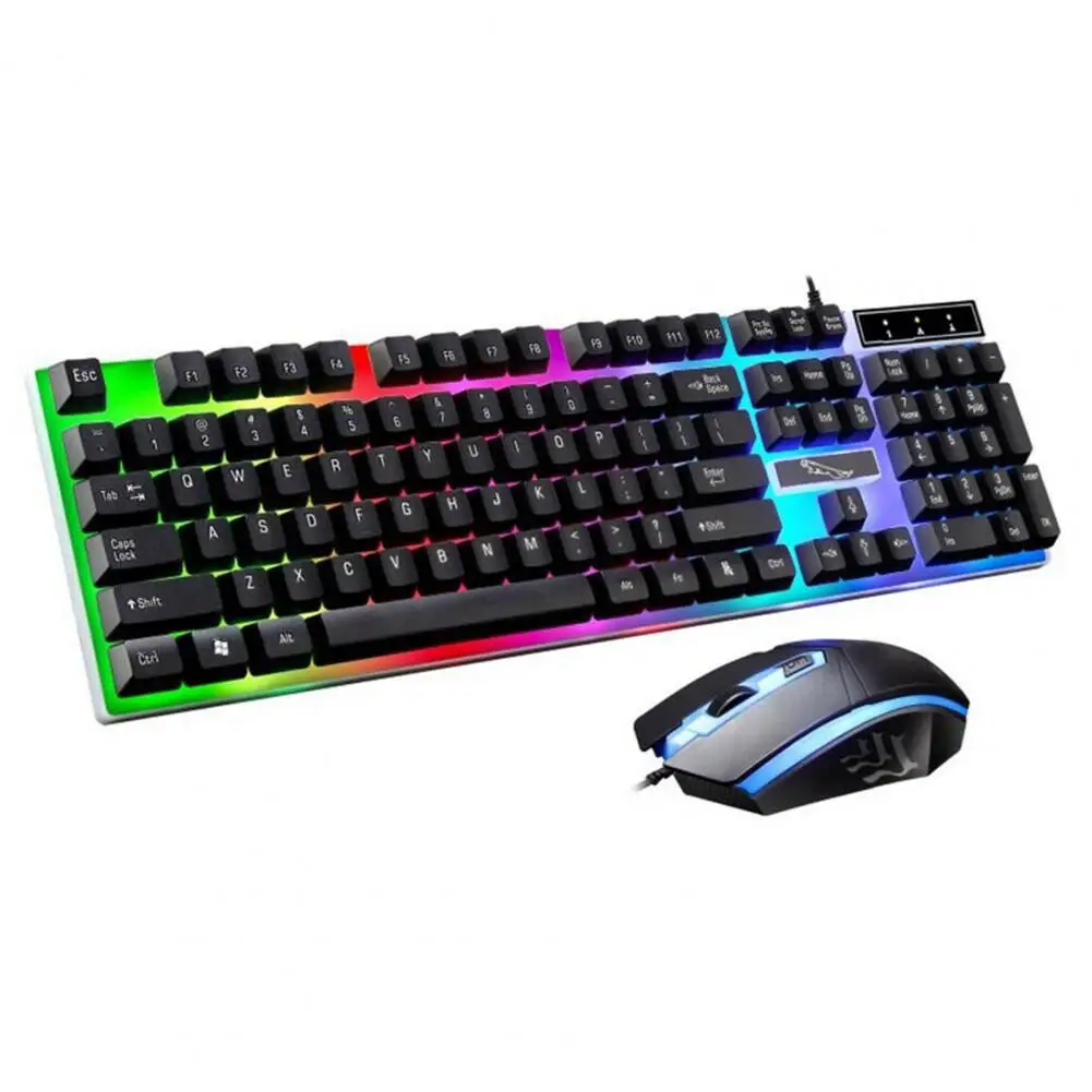 Проводная клавиатура G21, 1 комплект, чувствительная подсветка, ABS RGB подсветка, 1600dpi мышь для компьютера