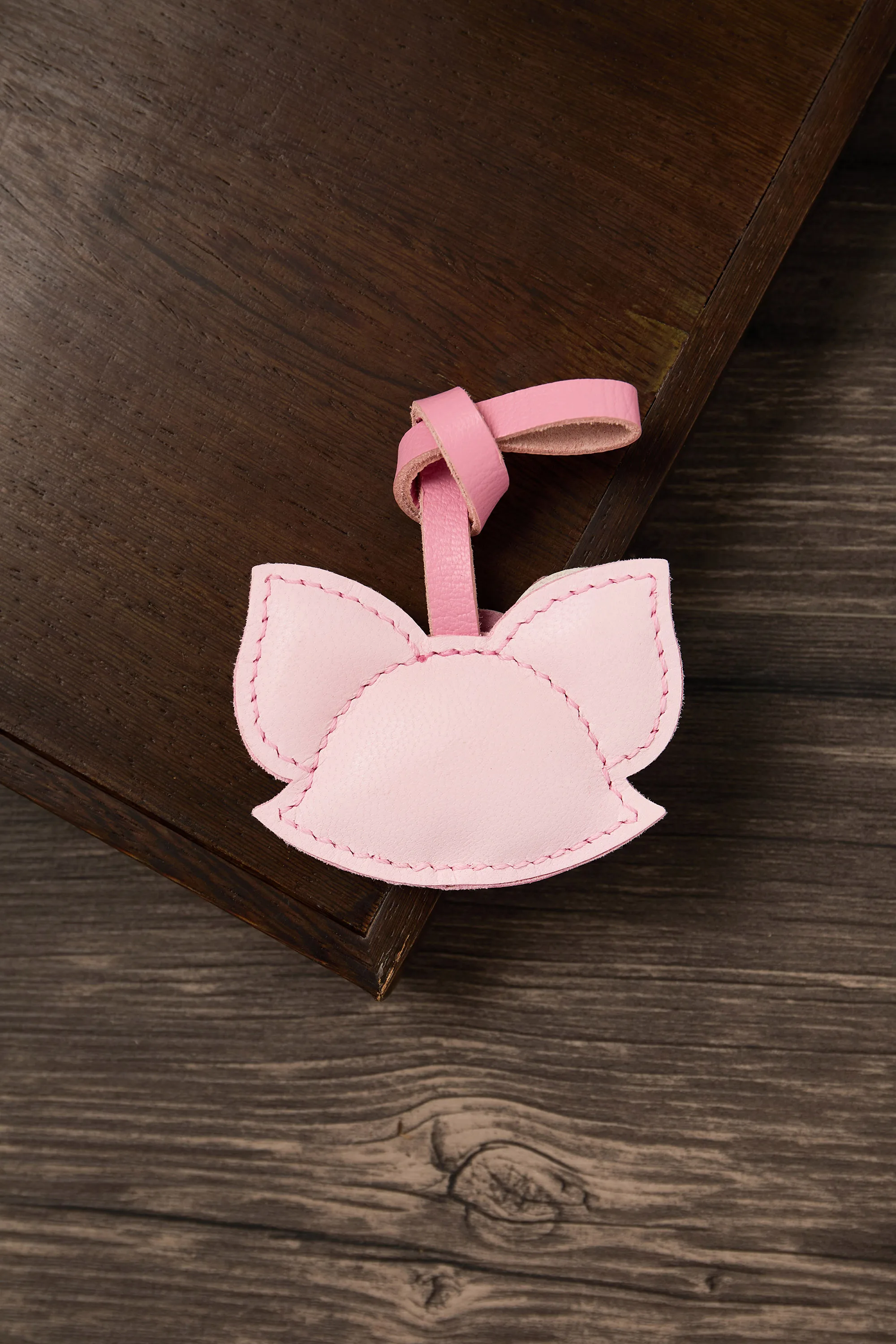 Ручная работа из натуральной кожи розовая милая сумка с лисой подвеска для