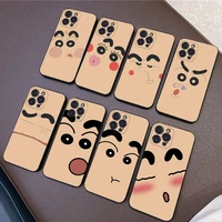 bandai crayon shin chan funny facial expression phone case for iphone 11 12 13 mini pro xs max 8 7 6 6s plus x 5s se 2020 xr