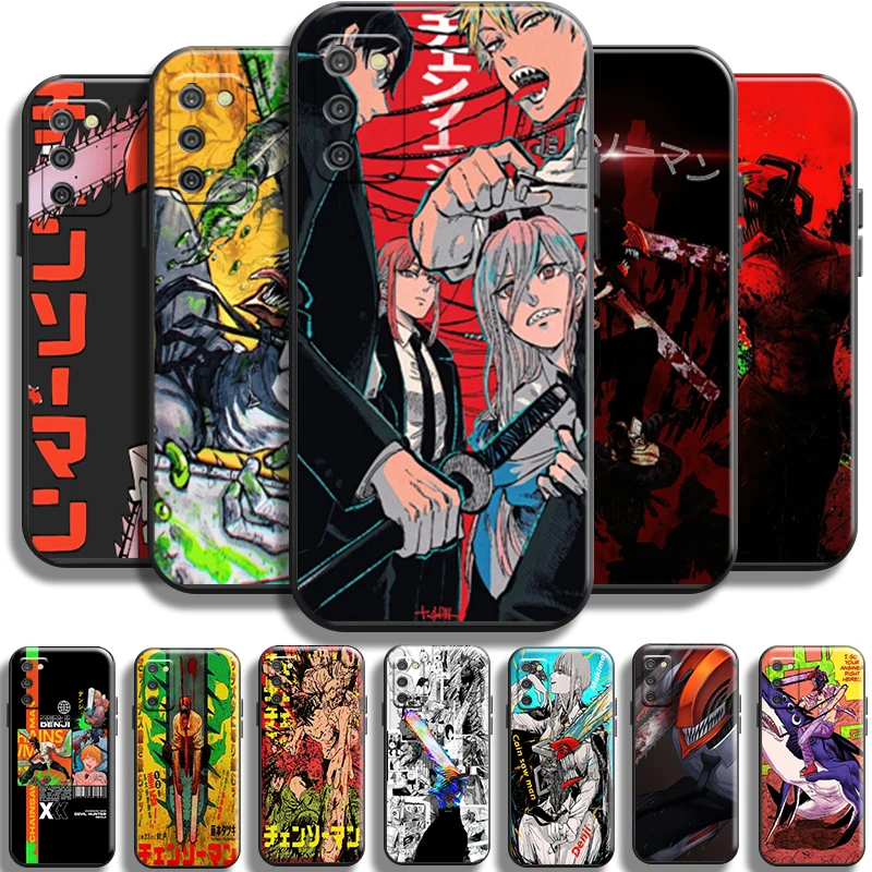 

Anime Chainsaw Man Pattern For Samsung Galaxy A02 A02S Phone Case Black Back Cover TPU Liquid Silicon Carcasa Funda Shell