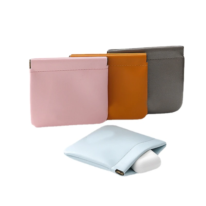 

Japanese Style PU Makeup Bag Women Simple Magnetic Sealing Lipstick Bag Portable Toiletry Bag Women Cosmetic Bag Mini Purses Bag