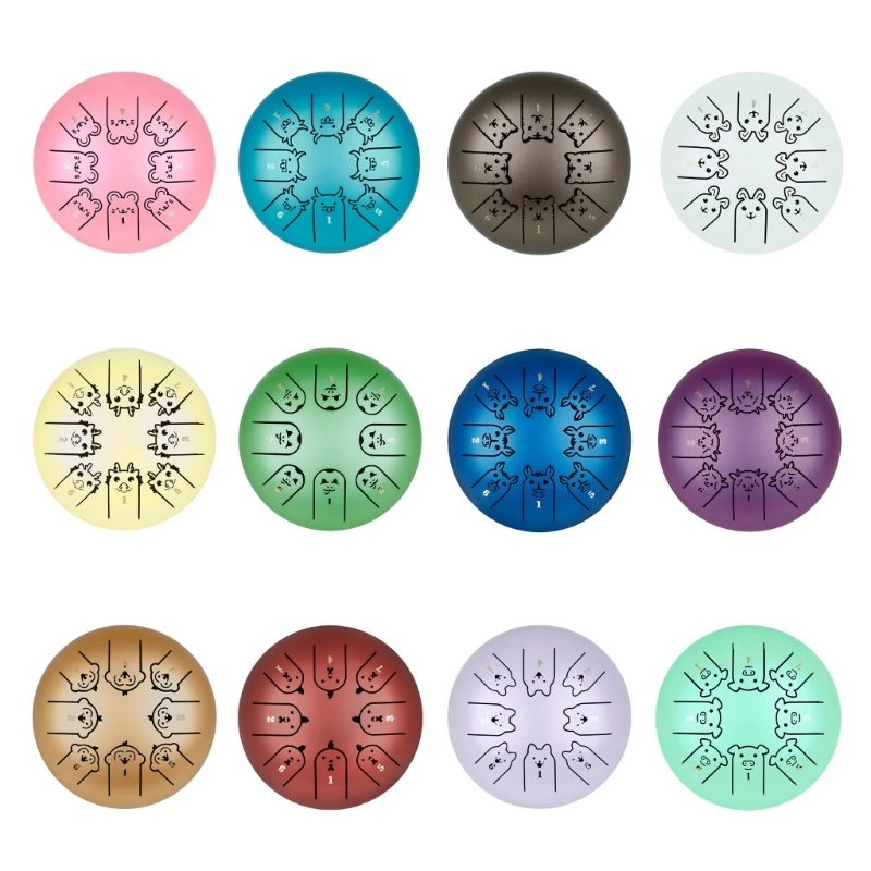 

8 Tone Steel Tongue Drum 12 Zodiac Healing Drum Portable Handpan Drum Percussion Instrument Ethereal Tongue Drum Durable