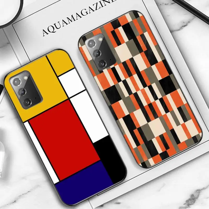 

Bauhaus style abstract piet mondrian Phone Case for Samsung Note 5 7 8 9 10 20 pro plus lite ultra A21 12 72