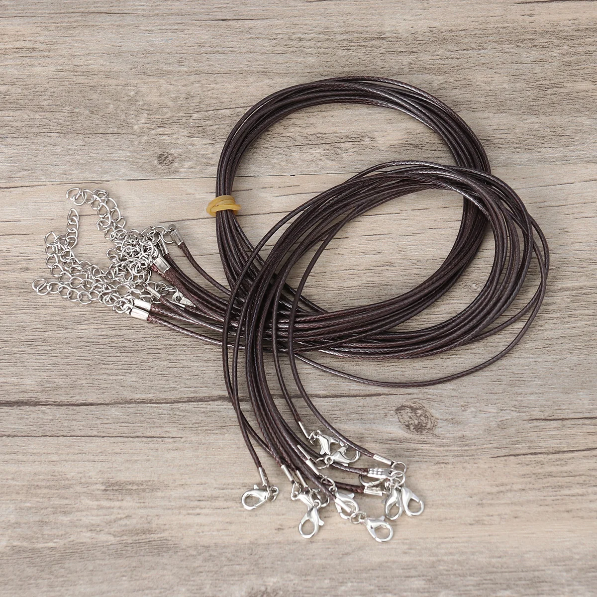 

10pcs Diy Necklace Rope Pendant Rope Wax Cord Jewelry Findings String Necklace Cords (Brown)