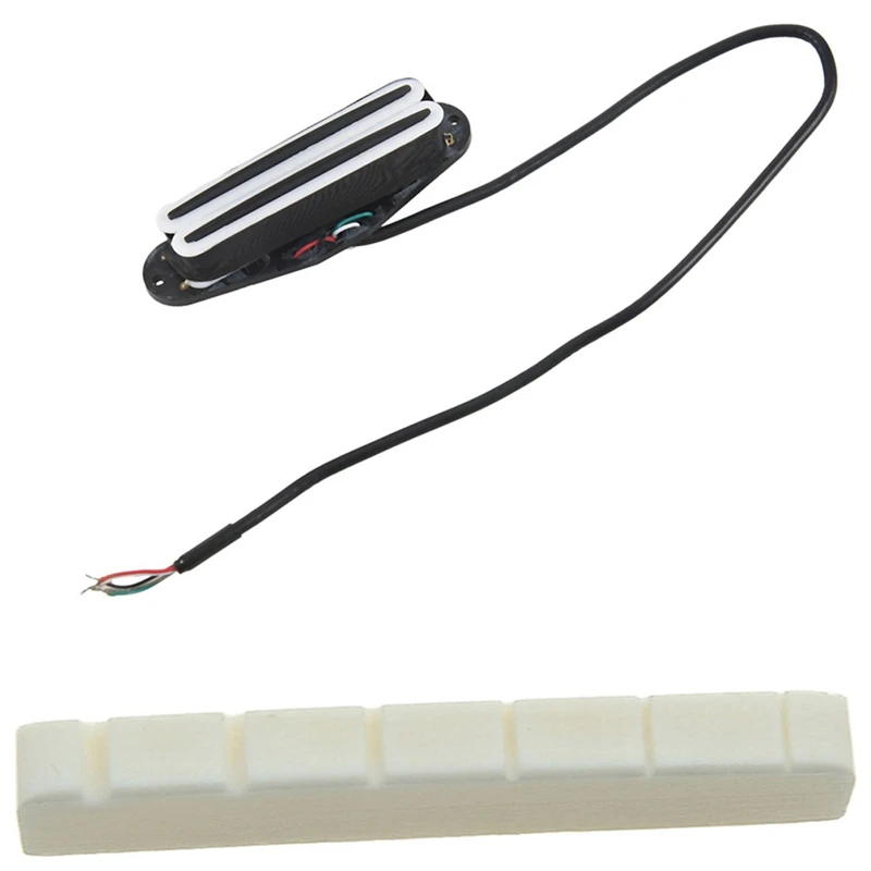 

1Pcs Dual Hot Rail Blaster Humbucker Pickups & 2Pcs 6 String Electric Bone Nut Cattle Bone Slotted Replacement