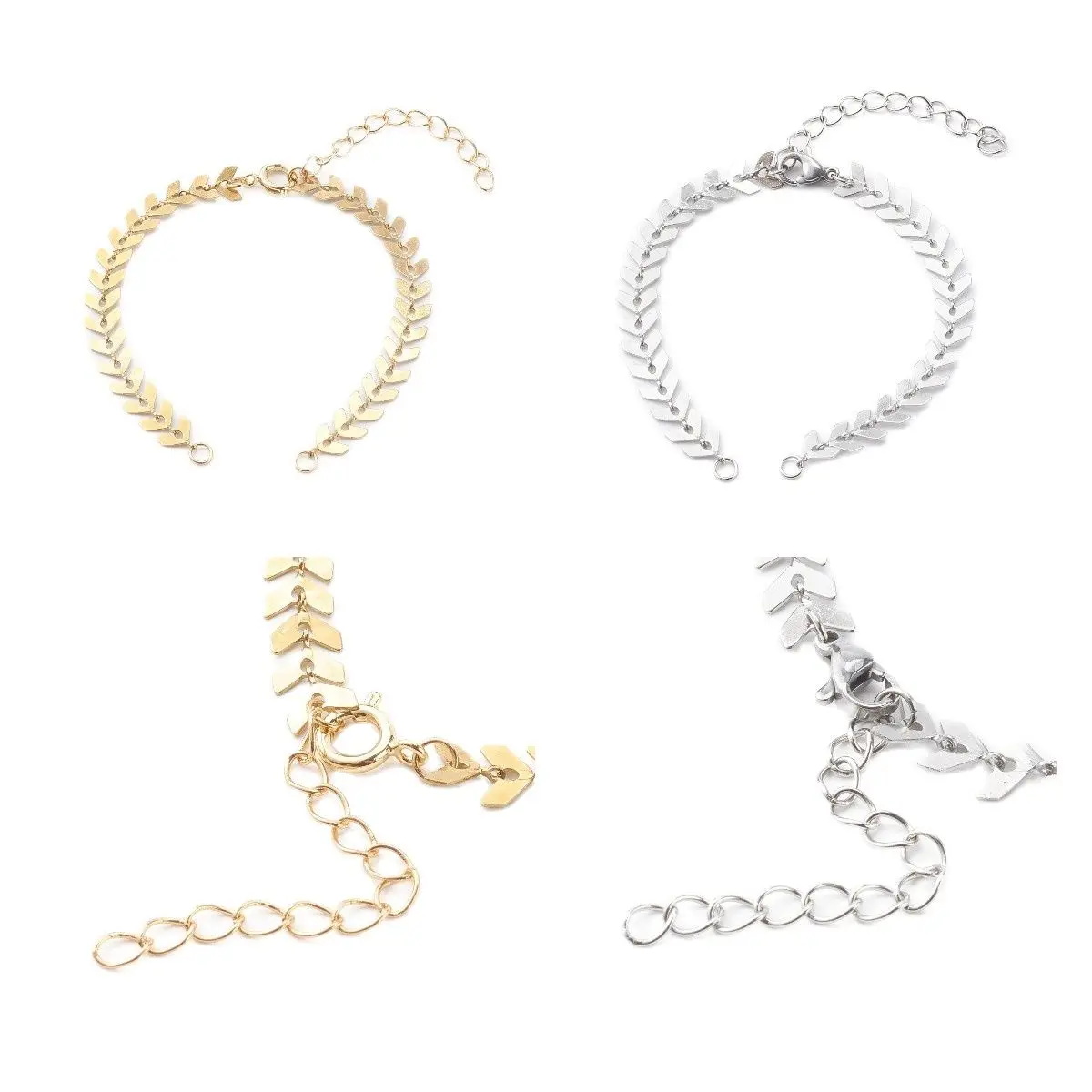 

Kissitty Stainless Steel Cobs Chains Bracelet With Spring Ring Clasps For DIY Jewelry Making Bracelet Supplies Couple Bracelet