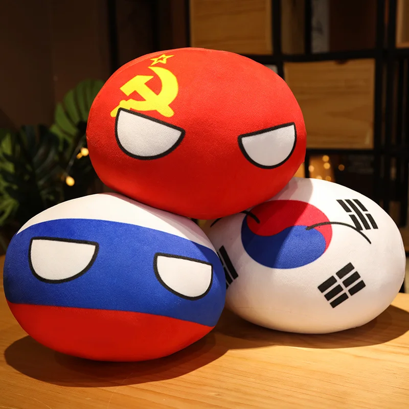 

New 10/30/50cm Polandball Country Ball Toy Plush Pendant Plush Doll Countryball Ussr Usa France Russia Uk Japan Germany Italy