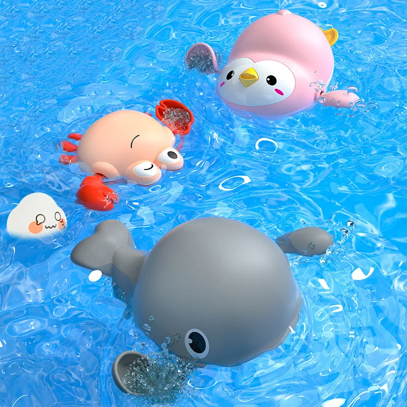 Cute Cartoon Animal Tortoise Dolphin Classic Baby Water Toy Infant Swim Turtle Wound-up Chain Clockwork Kids Beach Bath Toys New