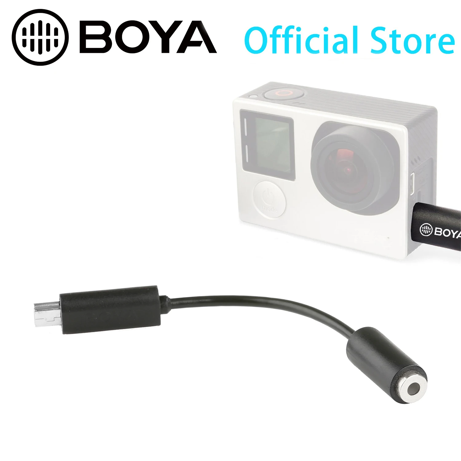 

BOYA BY-GOC DSLR Cameras 3.5 mm Microphone Cable Convertor Adapter for GoPro Hero 3 4 Cameras