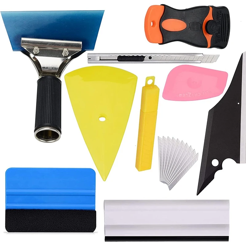 

Car Window Tint Tool Kit,10Pcs Car Vinyl Wrap Tools Including Window Squeegee For Car Wrapping And Install Wallpaper