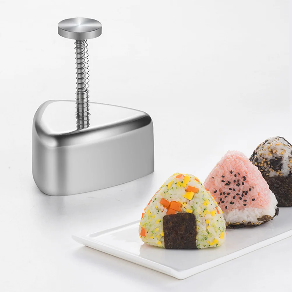 

Pickles Kit Rice Ball Mold Triangle Onigiri Mousse Kimbap Stainless Steel Maker Sushi