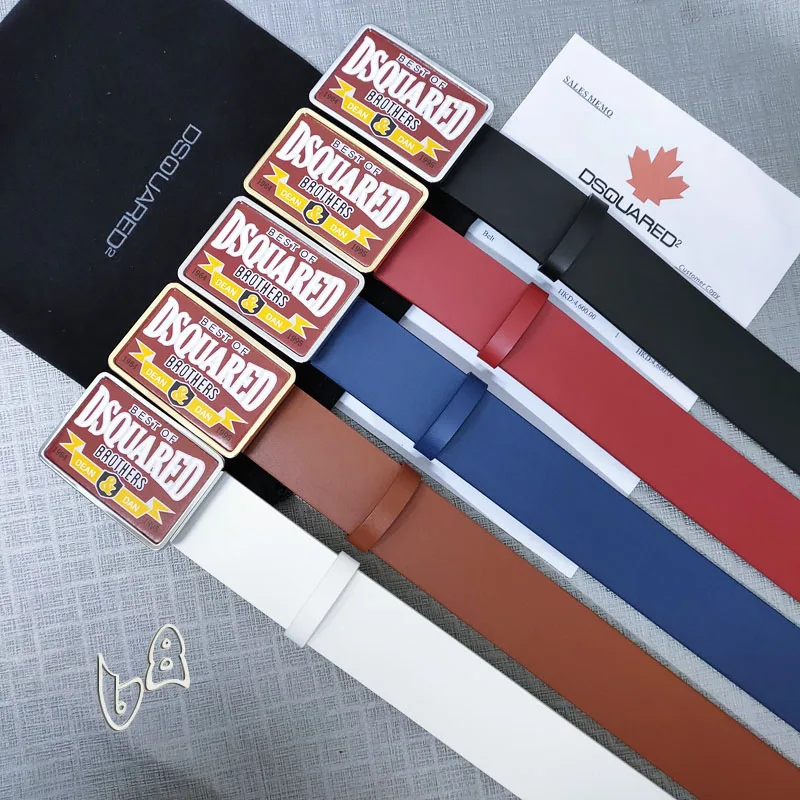 

2022 New Dsquared2 Best Of Brother Dean&Dan Genuine Leather Belts Men's Brand Male Waistband Mapel Leaf Metal Buckle Belt