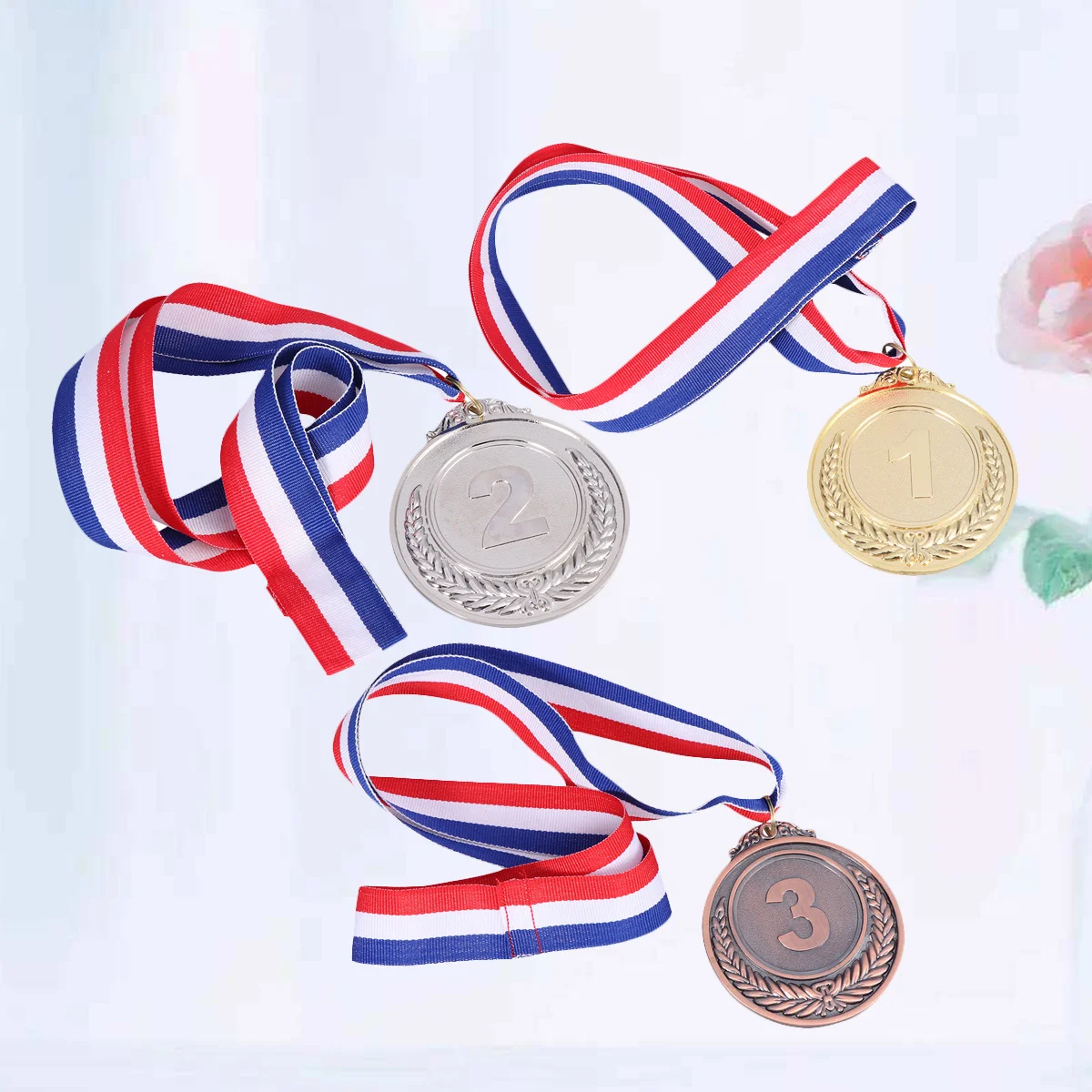 

3Pcs Metal Award Medals For Sports Competitions Games Spelling Bees Party Favors ( Golden, Silver, )