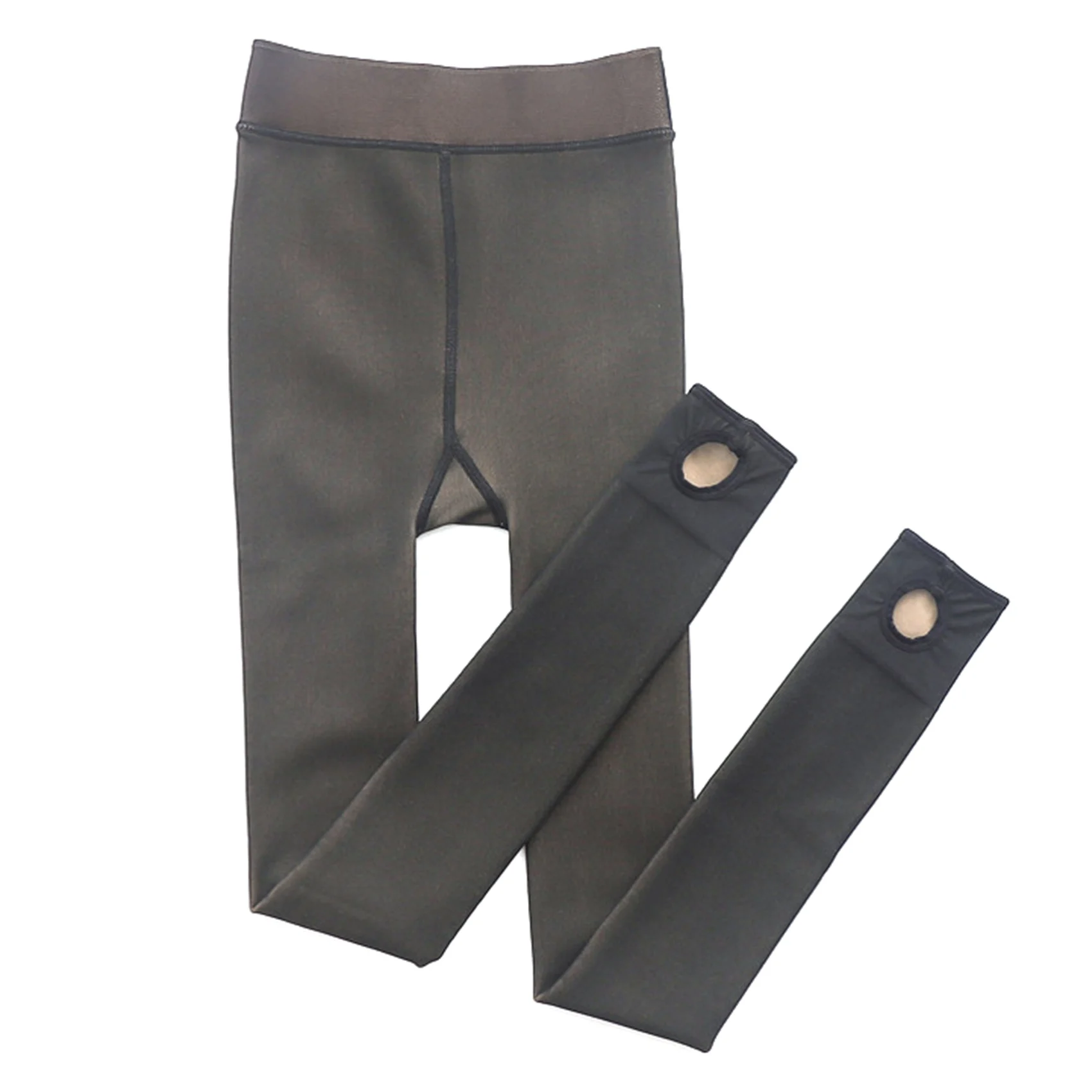 

Подходит для женщин 50-80 кг Зимние флисовые утепленные леггинсы, брюки тела в одном, вес 300 г, черные лямки