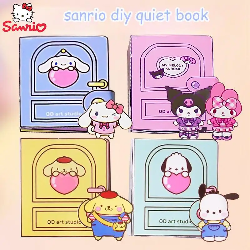 

Diy Decompress Quiet Book Sanrio Cinnamoroll Kuromi Pochacco Puzzle Toy Semi-Finished Product Material A4 Doudou Ben Girl Gift