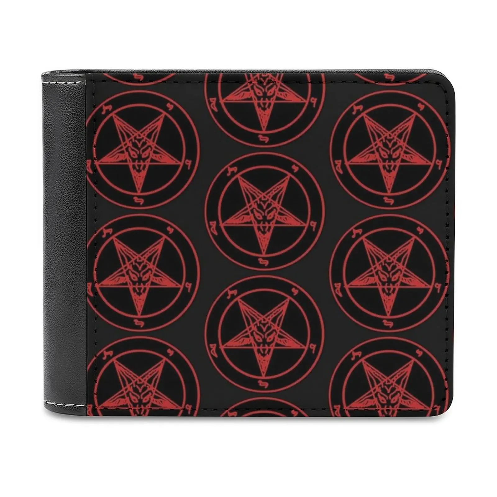 

Red Baphomet Men's Wallet Purses Wallets New Design Dollar Price Top Men Leather Wallet Baphomet Hellfire Club 666 Pentagram