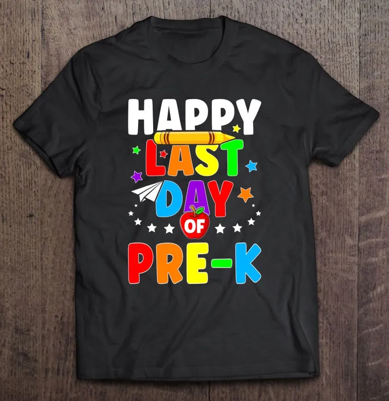 

Футболка мужская с надписью «Happy Last Day Of Pre-K»