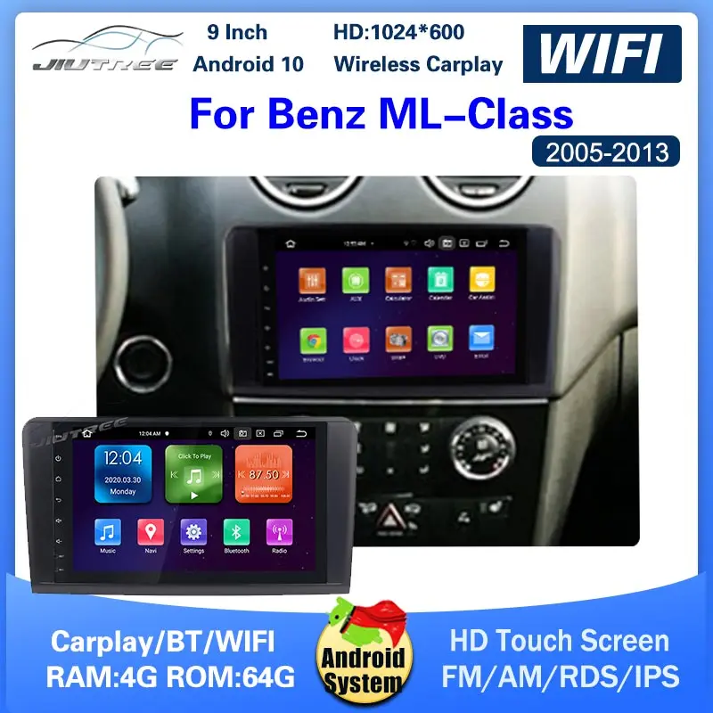 

Автомобильный мультимедийный плеер для Mercedes Benz ML class 2005 ~ 2013, стерео, GPS, DVD, радио, навигация, сенсорный экран Android 10