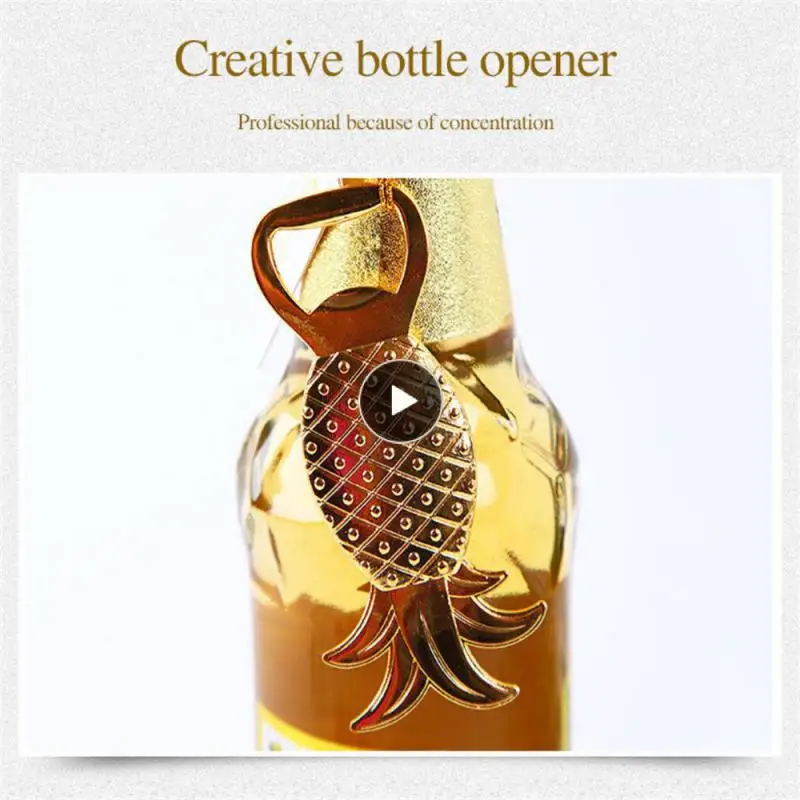

Polishing Personalized Bottle Opener Polishing Process Pineapple Bottle Opener Easy To Clean Creative Bottle Opener Gold Alloy