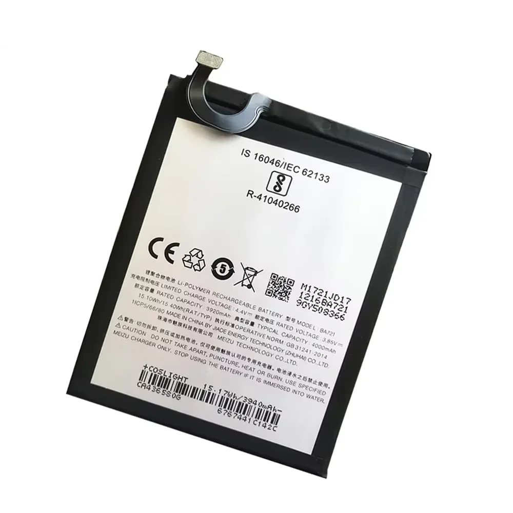Новый оригинальный аккумулятор BA721 4000 мАч запасные части для смартфона Meizu Meilan Note6