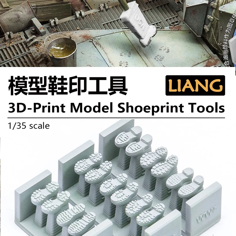 

Liang 0401/0402/0403 3D-Print Model Shoeprints Tools 1/35 Scale for Dioramas Model Scene Decoration