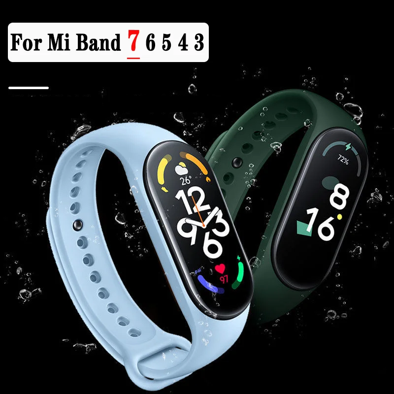 Soft Silicone Watchband for Xiaomi Mi Band 7 6 NFC bracelet Sport smartwatch wristband Miband 4 Belt correa mi band 4 5 6 strap