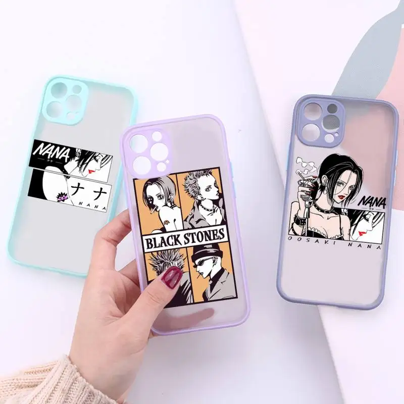 

Oosaki nana Phone Case For iPhone 13 12 11 Mini Pro XR XS Max 7 8 Plus X Matte transparent Purple Back Cover