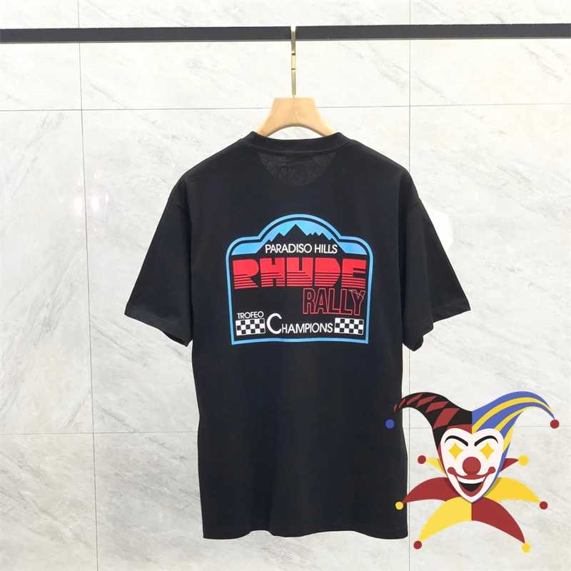 

Rhude Racing Print T Shirt Men Women Best Quality Streetwear Top Tee T-shirt